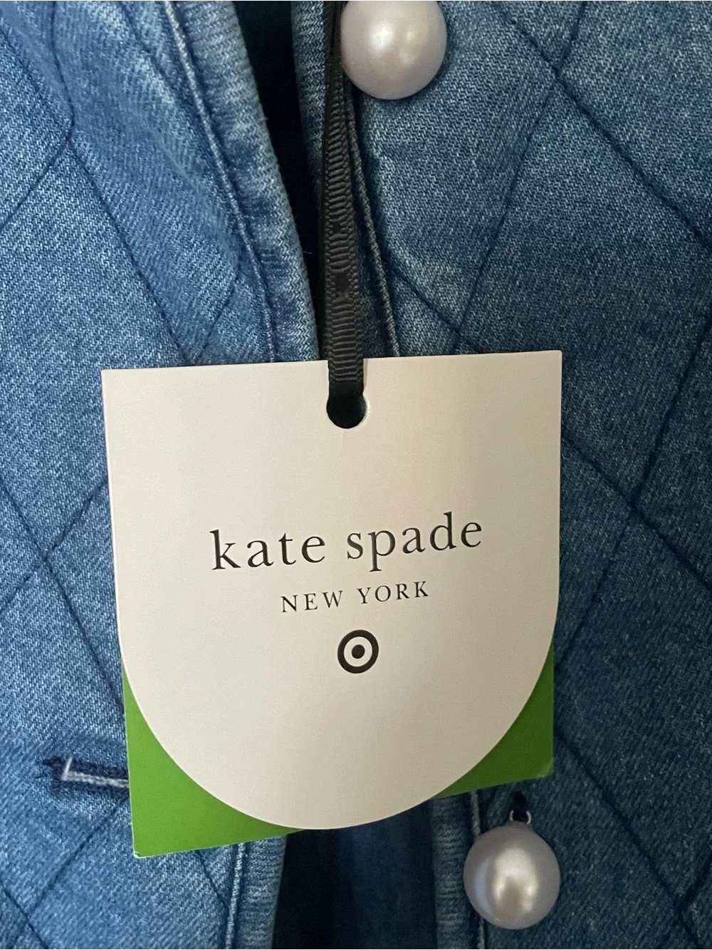 Kate Spade Quilted Denim Jacket in Blue color
